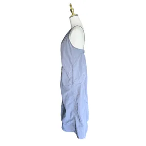 Zara Gray Blue Nylon Halter Midi Parachute Dress Toggle Back Womens Size Medium thumbnail 6