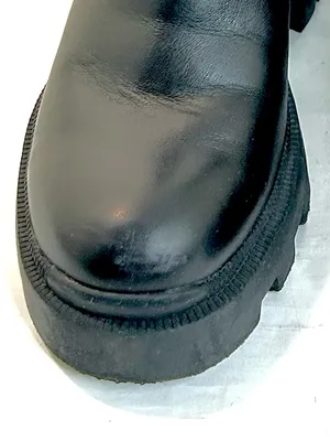 Steve Madden Roxie Platform Bootie in Black Leather, Chunky Lug Sole, size 9 thumbnail 12