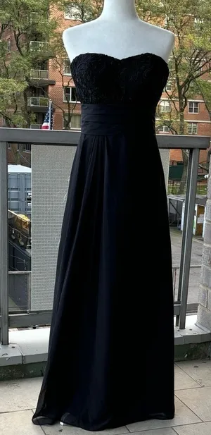 Bill Levkoff Black Strapless Gown Size 8 thumbnail 1