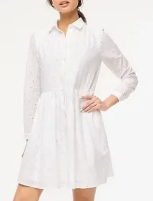 NWT J. Crew Factory Eyelet Collared Mini Shirtdress in‎ White BY515 thumbnail 1