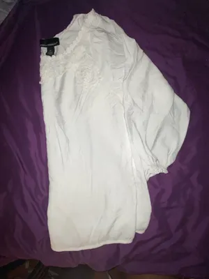 ISABELLA RODRIGUEZ White Long Sleeve Off-Shoulder Top with Lace Trim Size XL thumbnail 4