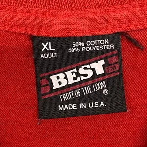 Vintage Fruit of the Loom Shirt‎ XL Red Christmas Santa Reindeer Applique USA thumbnail 3