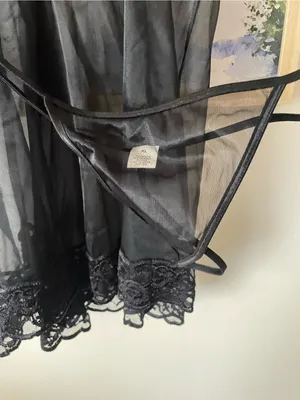 Frederick’s Of Hollywood Sheer Lace Mesh Bow Babydoll Lingerie Nightie Set New thumbnail 6