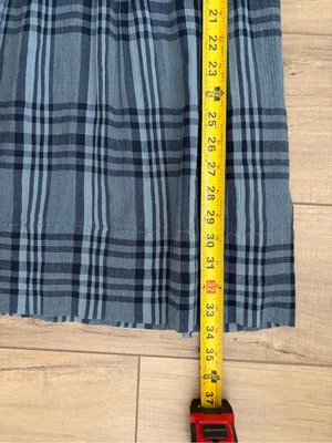 Faherty Isha Plaid Pintuck Organic Cotton Sleeveless Mini Dress Navy Blue NWT XS thumbnail 9