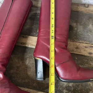 70’s Etienne Aigner Burgundy Red Heel Boots thumbnail 9