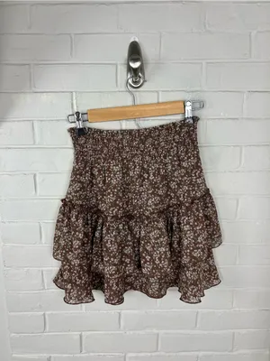 Altar’d State Brown Floral Mini Skirt Size S thumbnail 8