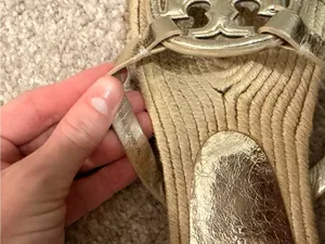 Tory Burch Metallic Gold Miller Logo Espadrille Slide Sandals thumbnail 5