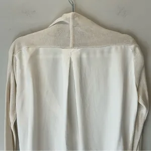 Lululemon Athletica Knit Button Down Cardigan Front & Blouse Back‎ Beige White thumbnail 7