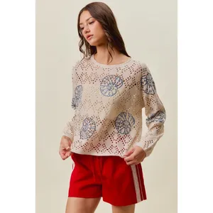SO ME Seashell Lightweight Sweater Top thumbnail 14