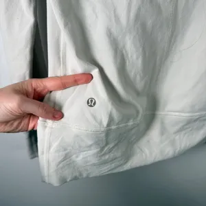 Lululemon Daily Yoga JacketPolar Cream Full Zip Luon Thumbholes‎ Athletic Gym 4 thumbnail 7