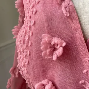 A.Calin Flying Tomato Pink Long Sleeve Pom Pom Mini Dress L thumbnail 8