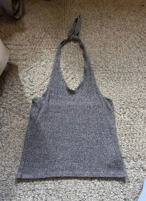 American Eagle Grey Halter Top thumbnail 1