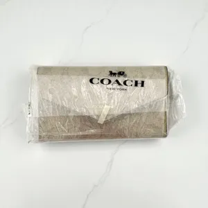Coach Travel Envelope Wallet In Signature Canvas Khaki White C1962 thumbnail 6