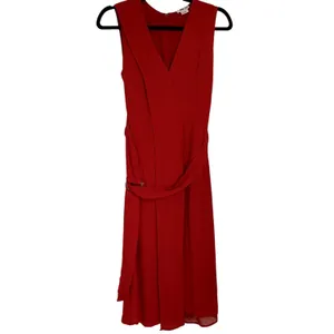 Jason Wu Sleeveless Knee Length Wrap‎ Dress in Red MRSP $495 thumbnail 2