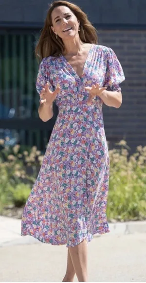 Faithfull The Brand Floral Tiered Midi Dress US Sz 10 Kate Middleton XL #D13-8 thumbnail 1