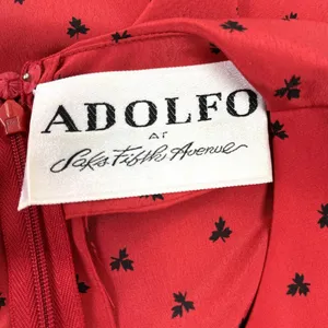 Vintage Adolfo‎ Saks Fifth Avenue Dress Maple Leaf Print Bow Secretary Mod S/M thumbnail 10