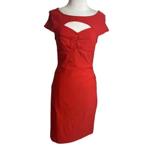 Modcloth Dear fiery red cut out dress pin up retro‎ Sz M thumbnail 2