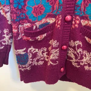 Vintage women’s heavy‎ knit sweater — medium Purple thumbnail 3