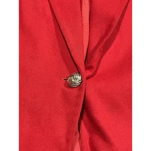 Sellecca red blazer 14 wool blend‎ vintage professional holidays tartan thumbnail 2