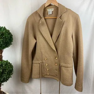 Regina Porter Brown Vintage Quilted Double Breast Long Sleeve Button Jacket S thumbnail 2