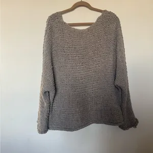 Free People Taupe V-Neck Sweater thumbnail 3