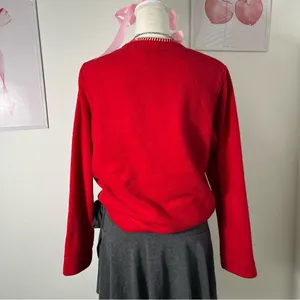 White Stag Vintage 90s Christmas Cottage Grandma Fleece Patchwork Sweater Womens‎ Small thumbnail 4