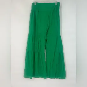 Nanette Lepore Vibrant Green Flared  layered flowy  Pants thumbnail 6
