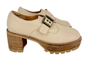 Oasis Society Sarah platform buckle block chunky heel shoes Maryjanes tan size 9 thumbnail 1