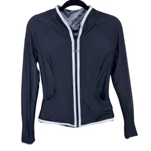Lululemon Find Your Bliss Reversible Full Zip Jacket Black White Mesh Womens‎ 4 thumbnail 6