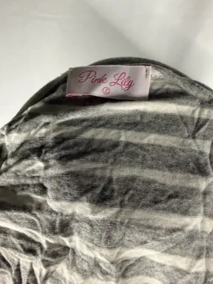 Pink Lily Gray and White Striped Maxi Dress thumbnail 4