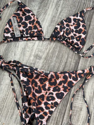 Shein Cheetah Triangle Bikini thumbnail 3