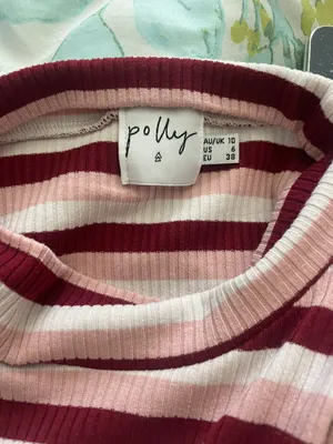 pink striped long sleeve turtleneck shirt size small thumbnail 3