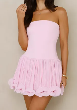 Hello Molly  one martini strapless romper pink medium NWT thumbnail 1
