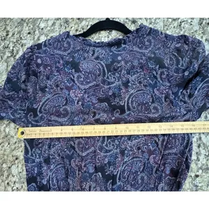 FRYE & Co. Women's Boho Paisley Tassel Tie Maxi Dress Long Sleeve Size XS thumbnail 8