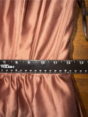 Dessy Collection Dorset Ruffle Hem Gown Dress Minimalists Sz 0 Cognac thumbnail 9