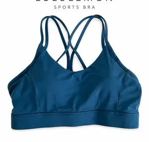 Lululemon Strappy Back Sports Bra Medium Teal Blue Medium Impact Athletic thumbnail 1