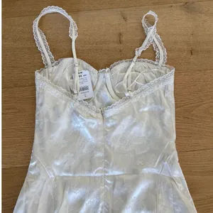 Cotton Candy LA - Satin Jacquard Bustier Mini Dress in Ivory Off White thumbnail 5