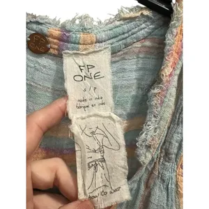 Free People One Maia Wrap Dress Women's Size Small Gauzy‎ Striped Flowy #K13-1 thumbnail 6