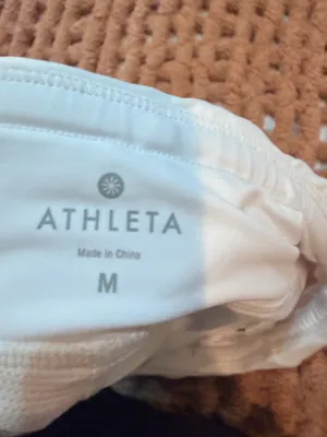Athleta White Running Skort Medium Built In Shorts Zip Pocket thumbnail 5