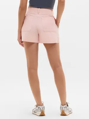 New Athleta 4 Skyline High Rise Tailored 4" Short Pink Sand Size 4 thumbnail 3