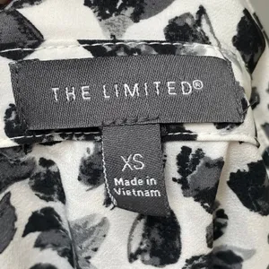 The Limited‎ Shirt Dress Women XS Black White NO BELT Abstract Print 3/4 Sleeve thumbnail 14