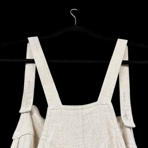 Universal Threads M Beige Oatmeal Linen Wide Leg Overalls Jumpsuit Boho Lagenlook thumbnail 5