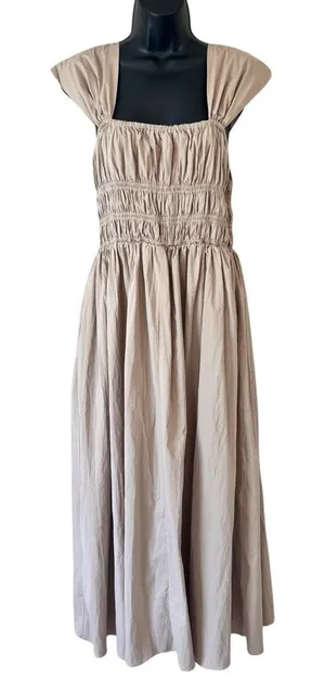 Tuckernuck POMANDER PLACE Noah Smocked Cotton Midi Dress thumbnail 1