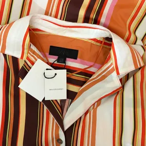 NWT!! ZARA Colorful Striped Buttondown Shirt Top‎ Cotton Notch Collar Small thumbnail 10