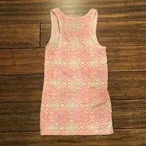 American Eagle Boyfriend Tank Top Neon Pink Purple Geometric Print AEO Size S thumbnail 3