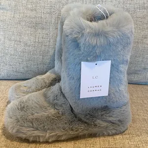 NWT Women's LC Allover Faux Fur Boot Slippers thumbnail 1