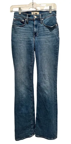 Madewell Kick Out Full Length Jeans Light Indigo‎ Blue Mid Rise Flare Size 24 thumbnail 1