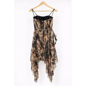 Forever New Briella Silk Strapless Hanky Hem Animal Feather Print Dress Size 8 thumbnail 2