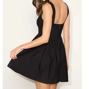 NEW Lulus Gazelle Black Ponte Knit Square Neck Princess Skater Mini Dress XS thumbnail 5