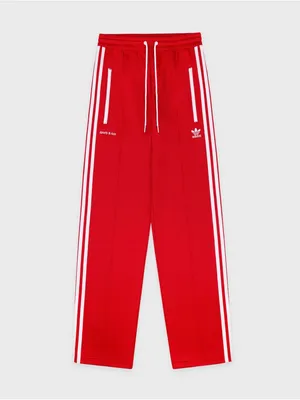 Sporty & Rich Adidas Red Track Pants with White Stripes thumbnail 3